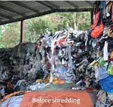 Waste cloth shredding Waste cloth shredding