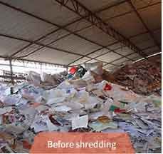 Waste paper shredding Waste paper shredding